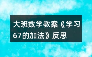 大班數(shù)學(xué)教案《學(xué)習(xí)6、7的加法》反思