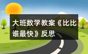 大班數(shù)學教案《比比誰最快》反思