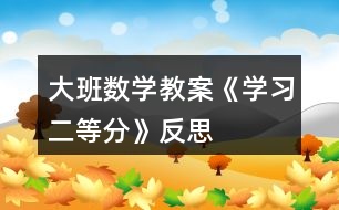 大班數(shù)學(xué)教案《學(xué)習(xí)二等分》反思