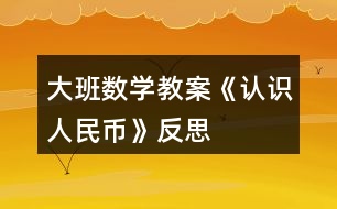 大班數(shù)學教案《認識人民幣》反思