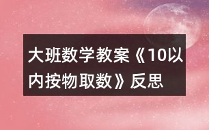 大班數(shù)學(xué)教案《10以內(nèi)按物取數(shù)》反思