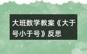 大班數(shù)學教案《大于號小于號》反思