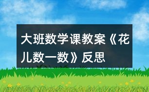 大班數(shù)學課教案《花兒數(shù)一數(shù)》反思