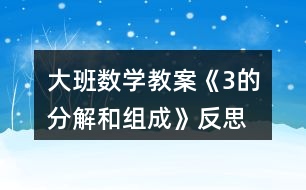 大班數(shù)學(xué)教案《3的分解和組成》反思