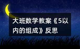 大班數(shù)學(xué)教案《5以內(nèi)的組成》反思