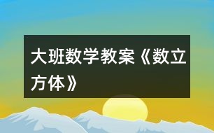 大班數(shù)學教案《數(shù)立方體》