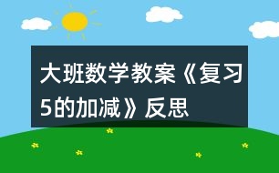 大班數學教案《復習5的加減》反思