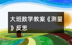 大班數(shù)學教案《測量》反思