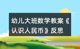 幼兒大班數(shù)學(xué)教案《認(rèn)識人民幣》反思