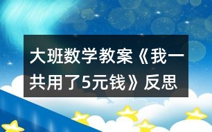 大班數(shù)學(xué)教案《我一共用了5元錢》反思