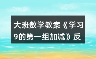 大班數學教案《學習9的第一組加減》反思