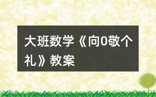 大班數(shù)學(xué)《向0敬個(gè)禮》教案