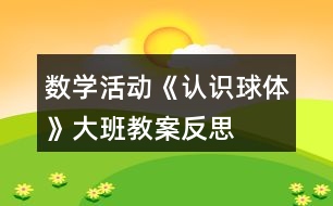 數(shù)學(xué)活動《認識球體》大班教案反思