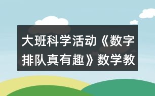 大班科學活動《數字排隊真有趣》數學教案