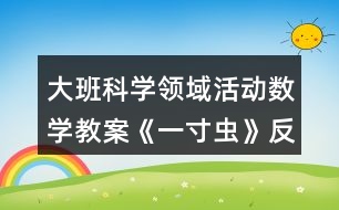 大班科學領(lǐng)域活動數(shù)學教案《一寸蟲》反思