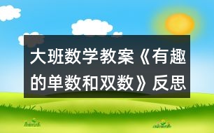 大班數(shù)學(xué)教案《有趣的單數(shù)和雙數(shù)》反思