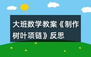 大班數(shù)學(xué)教案《制作樹葉項鏈》反思