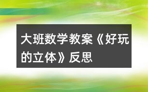 大班數(shù)學教案《好玩的立體》反思