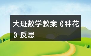 大班數學教案《種花》反思