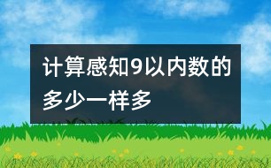 計(jì)算：感知9以內(nèi)數(shù)的多少、一樣多