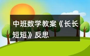 中班數(shù)學(xué)教案《長長短短》反思