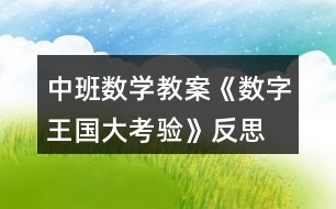 中班數(shù)學(xué)教案《數(shù)字王國大考驗》反思