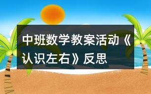 中班數(shù)學(xué)教案活動(dòng)《認(rèn)識(shí)左右》反思