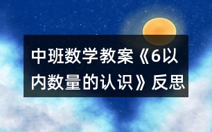 中班數(shù)學(xué)教案《6以內(nèi)數(shù)量的認(rèn)識》反思