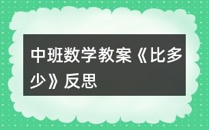 中班數(shù)學教案《比多少》反思