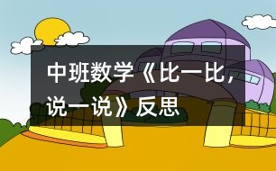 中班數(shù)學(xué)《比一比，說一說》反思