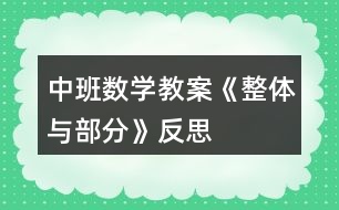 中班數(shù)學教案《整體與部分》反思