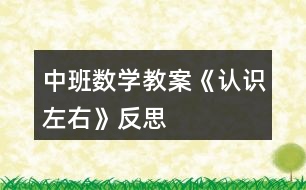 中班數(shù)學(xué)教案《認識左右》反思