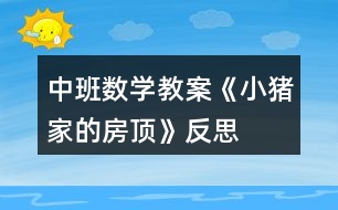 中班數(shù)學(xué)教案《小豬家的房頂》反思