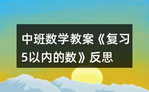 中班數(shù)學教案《復(fù)習5以內(nèi)的數(shù)》反思