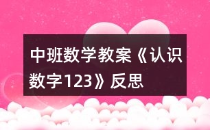 中班數(shù)學教案《認識數(shù)字1、2、3》反思