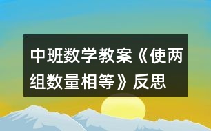 中班數(shù)學(xué)教案《使兩組數(shù)量相等》反思