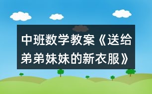 中班數(shù)學教案《送給弟弟妹妹的新衣服》反思