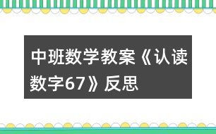 中班數(shù)學(xué)教案《認(rèn)讀數(shù)字6、7》反思