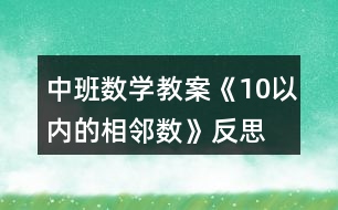 中班數(shù)學(xué)教案《10以內(nèi)的相鄰數(shù)》反思