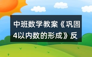 中班數(shù)學(xué)教案《鞏固4以?xún)?nèi)數(shù)的形成》反思