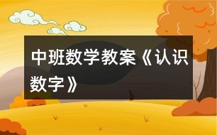 中班數(shù)學教案《認識數(shù)字》