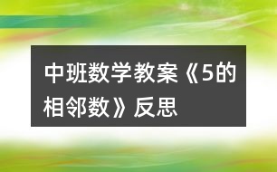 中班數(shù)學(xué)教案《5的相鄰數(shù)》反思