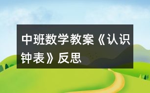 中班數(shù)學(xué)教案《認(rèn)識(shí)鐘表》反思