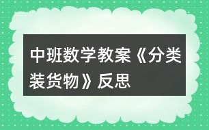 中班數(shù)學教案《分類裝貨物》反思