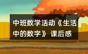 中班數(shù)學活動《生活中的數(shù)字》 課后感悟反思與教案修改