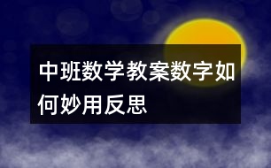 中班數(shù)學(xué)教案數(shù)字如何妙用反思