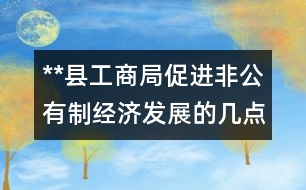 **縣工商局促進(jìn)非公有制經(jīng)濟(jì)發(fā)展的幾點做法和體會