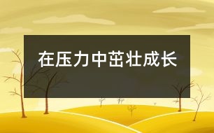 在壓力中茁壯成長(zhǎng)