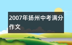 2007年揚州中考滿分作文