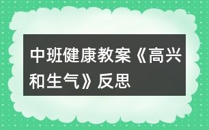 中班健康教案《高興和生氣》反思